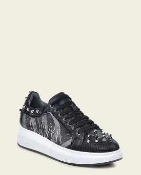 Sneakers black exotic leather