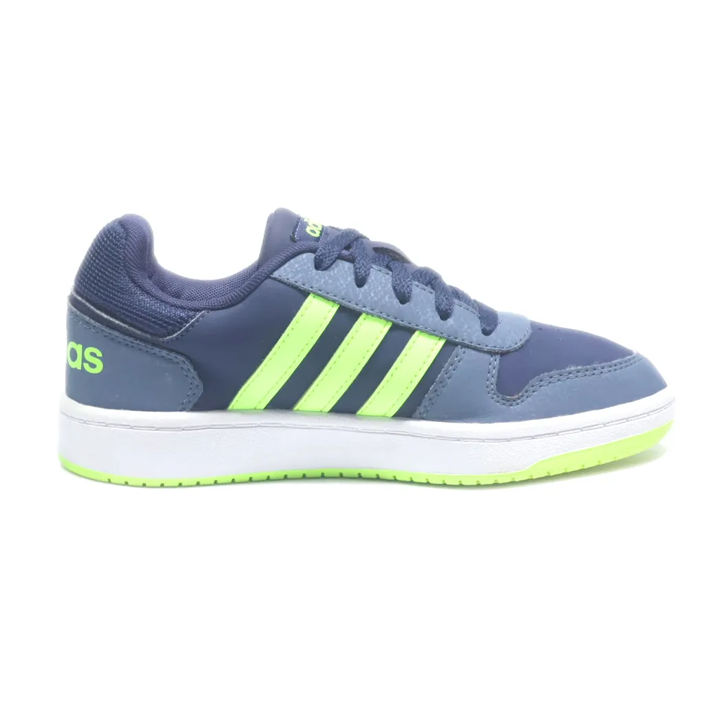 Adidas Hoops 2 Sneakers Leather Blue Colour For Kids