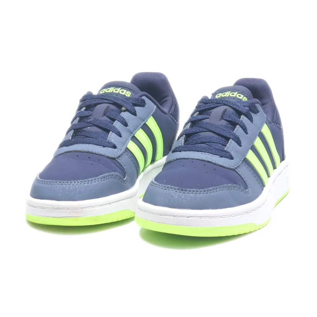 Adidas Hoops 2 Sneakers Leather Blue Colour For Kids