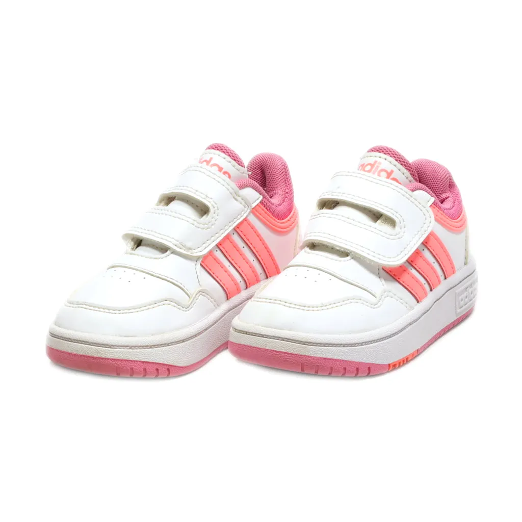 Adidas Hoops Walkers Leather White Colour For Kids