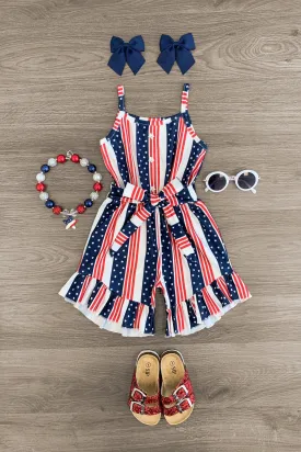 All American Stars & Stripes Romper