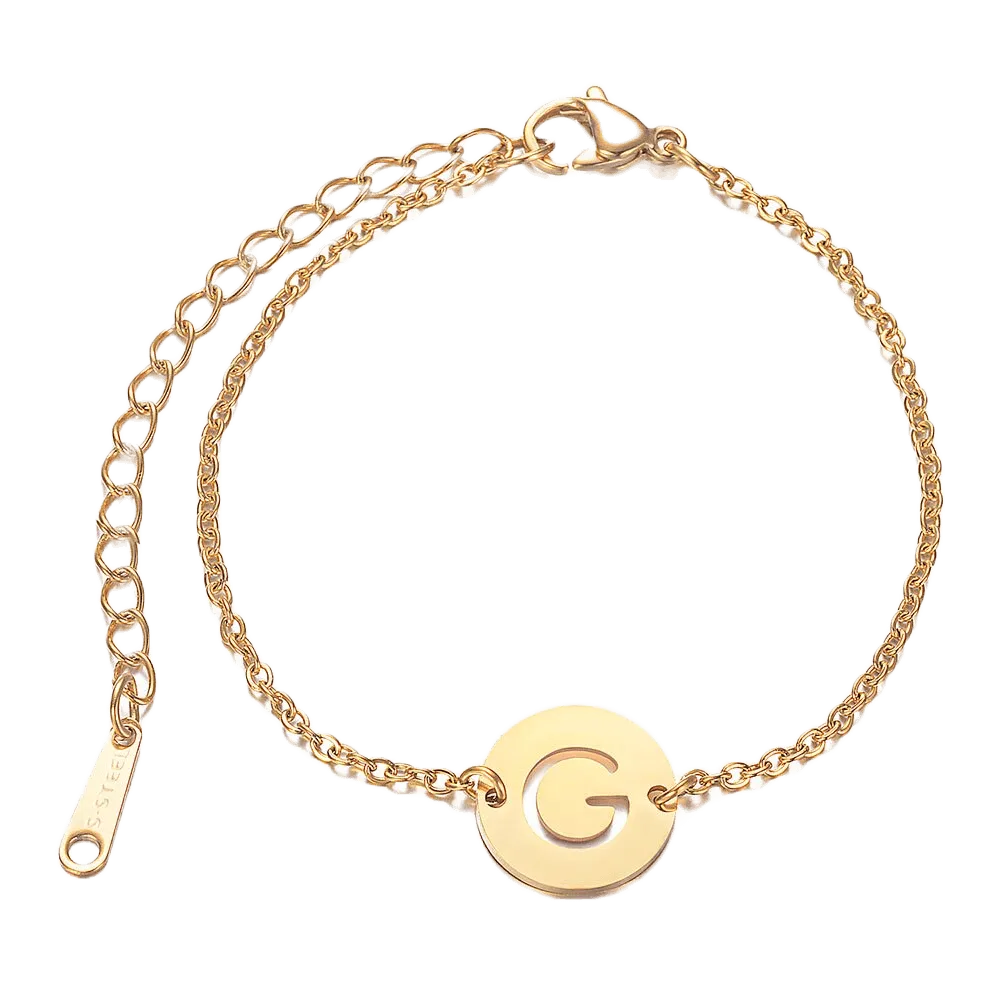 Alphabet Bracelet Gold Plated - Letter G