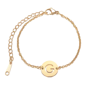 Alphabet Bracelet Gold Plated - Letter G