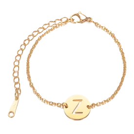 Alphabet Bracelet Gold Plated - Letter Z