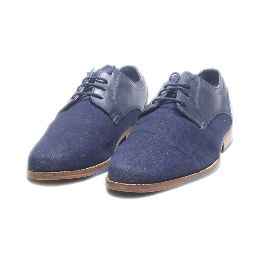 Andre Formal Lace Ups Canvas Blue Colour For Men