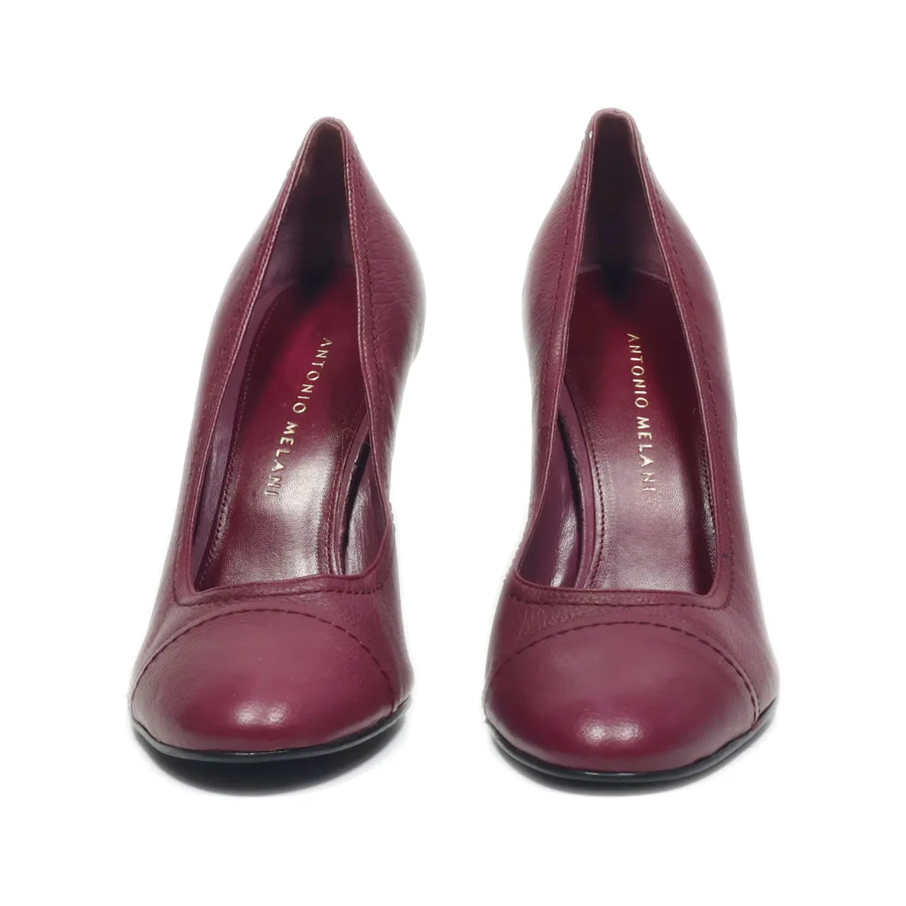 Antonio Melani High-Heel Shoes Leather Maroon Colour For Women