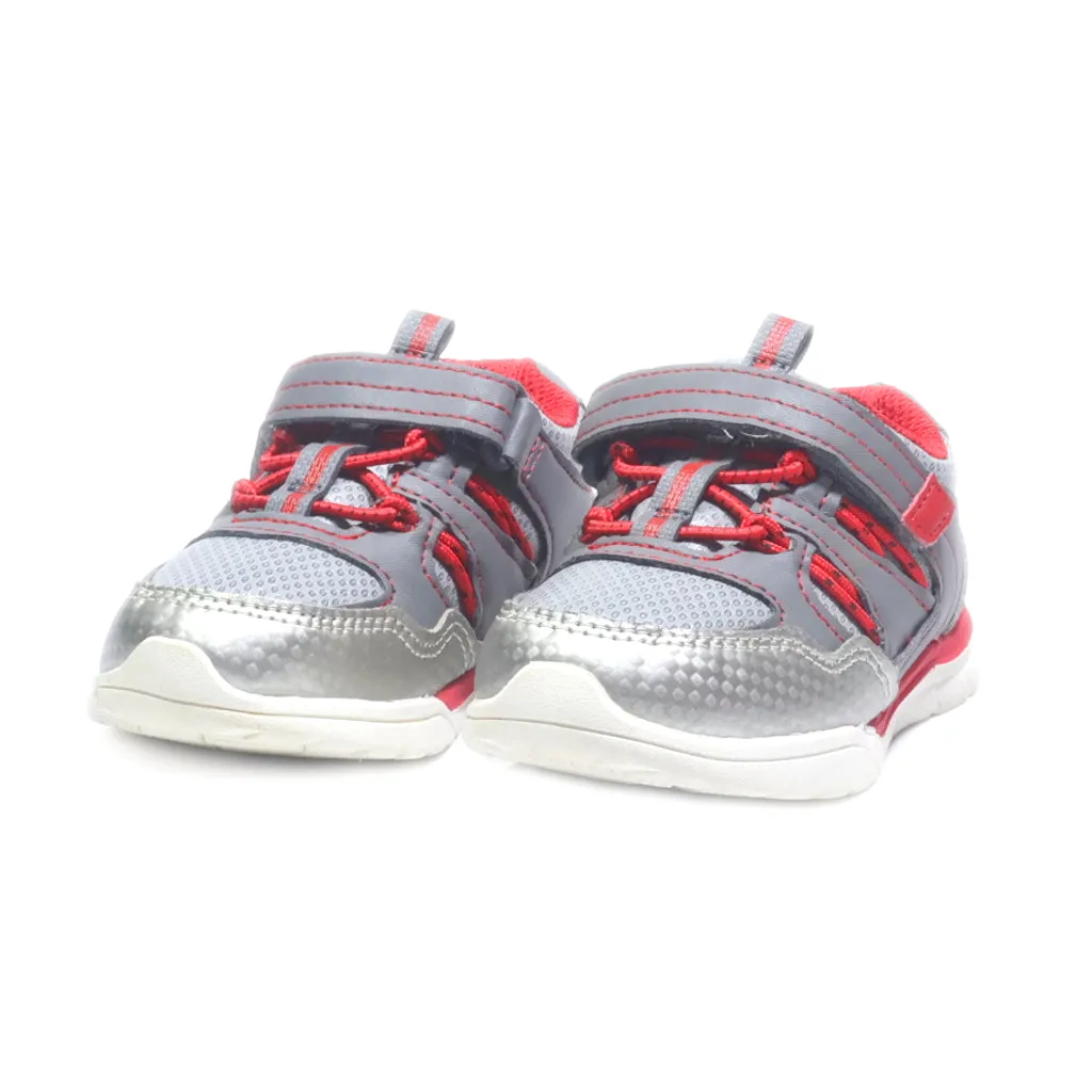 Athletic Sneakers Leather Grey Colour For Kids