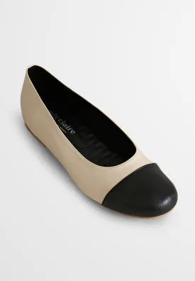 Bernardine Colour Block Ballerina Flats - Black