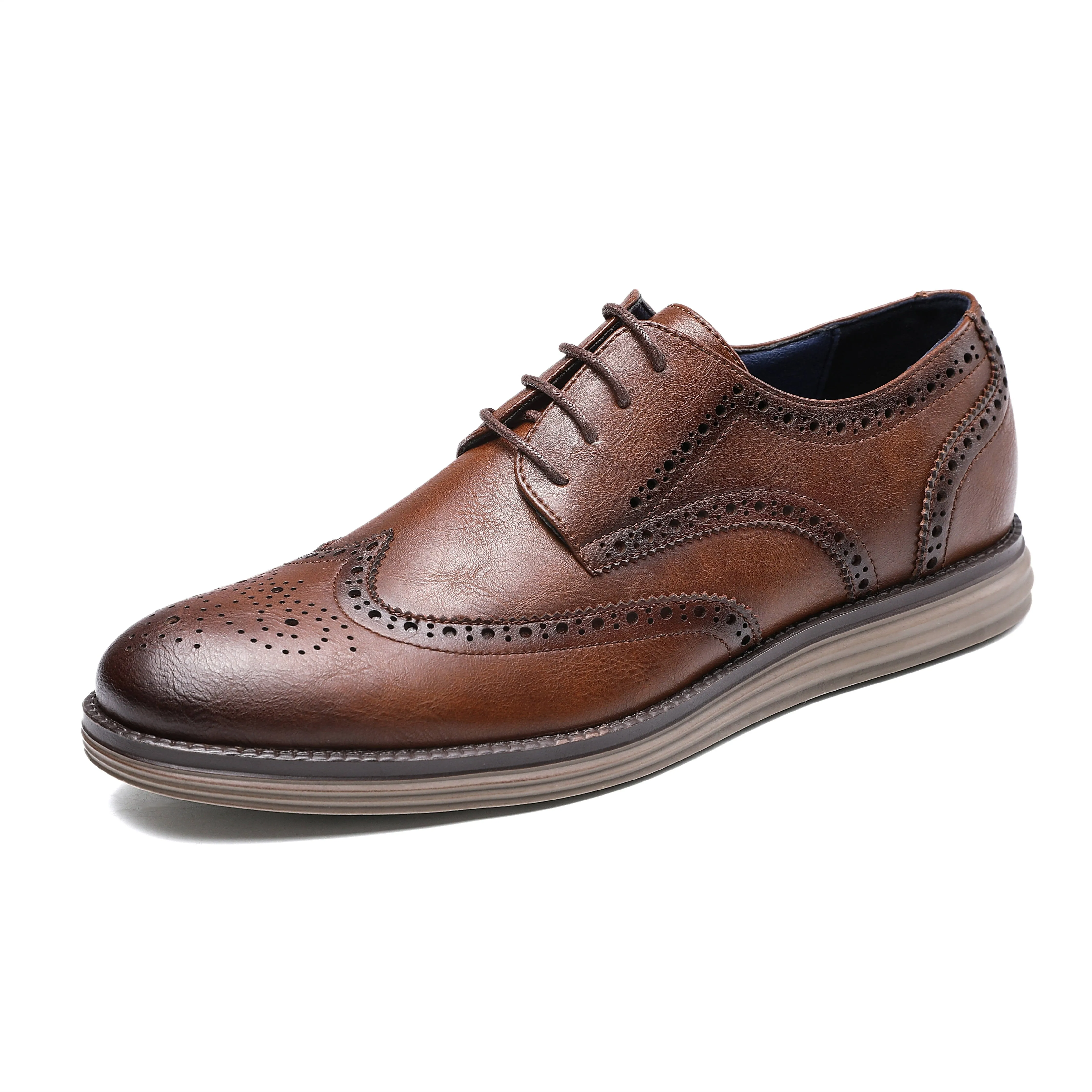 BHKH 2022 Autumn Man Dress Shoes Genuine Leather Lace-up Men Casual Shoes  Smart Business Office work Footwear Men Shoes