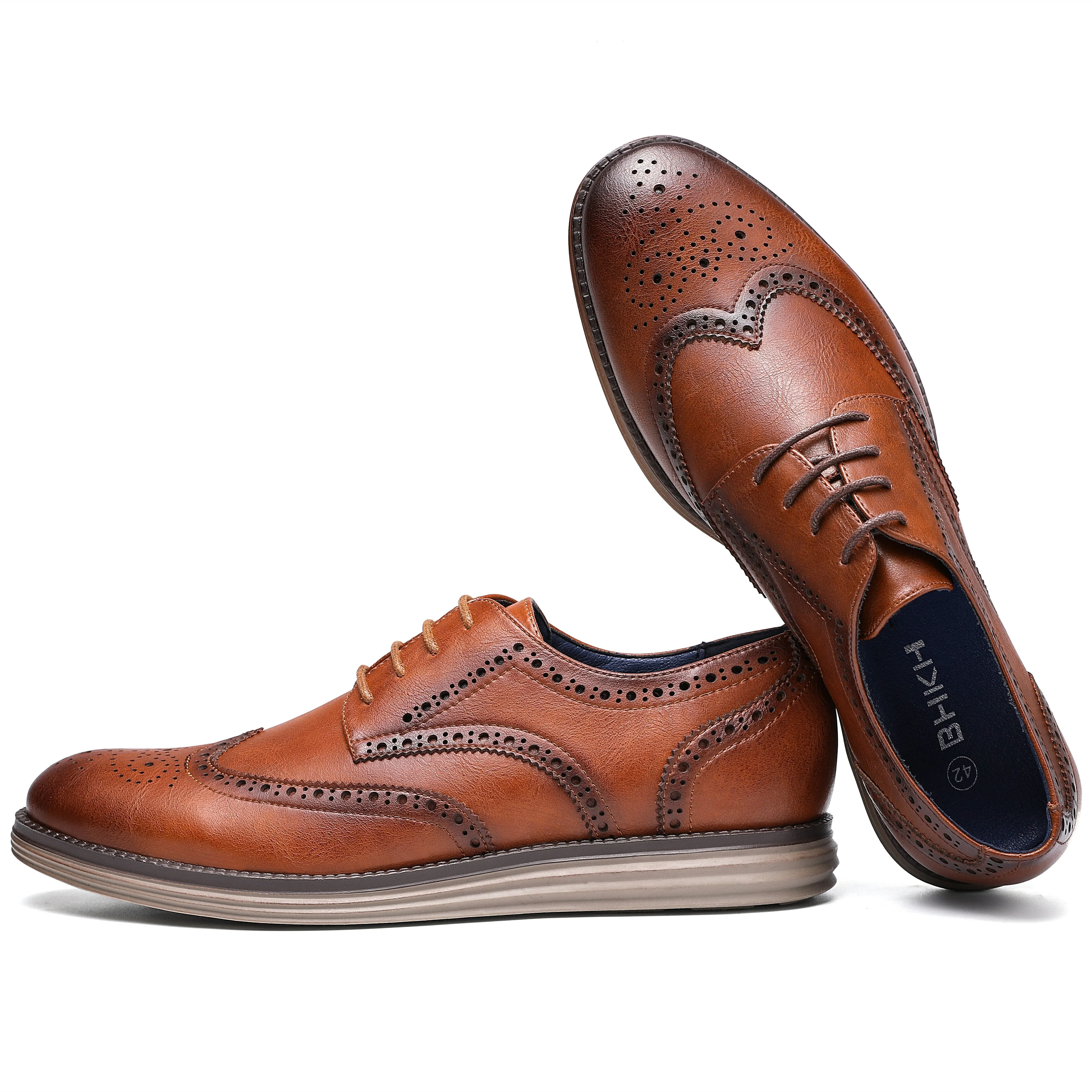 BHKH 2022 Autumn Man Dress Shoes Genuine Leather Lace-up Men Casual Shoes  Smart Business Office work Footwear Men Shoes