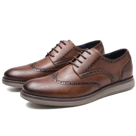 BHKH 2022 Genuine Leather Dress Shoes Comfy Men Casual Shoes Smart Business Work Office Lace-up Men Shoes