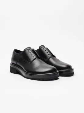 Black Leather Derby Shoes