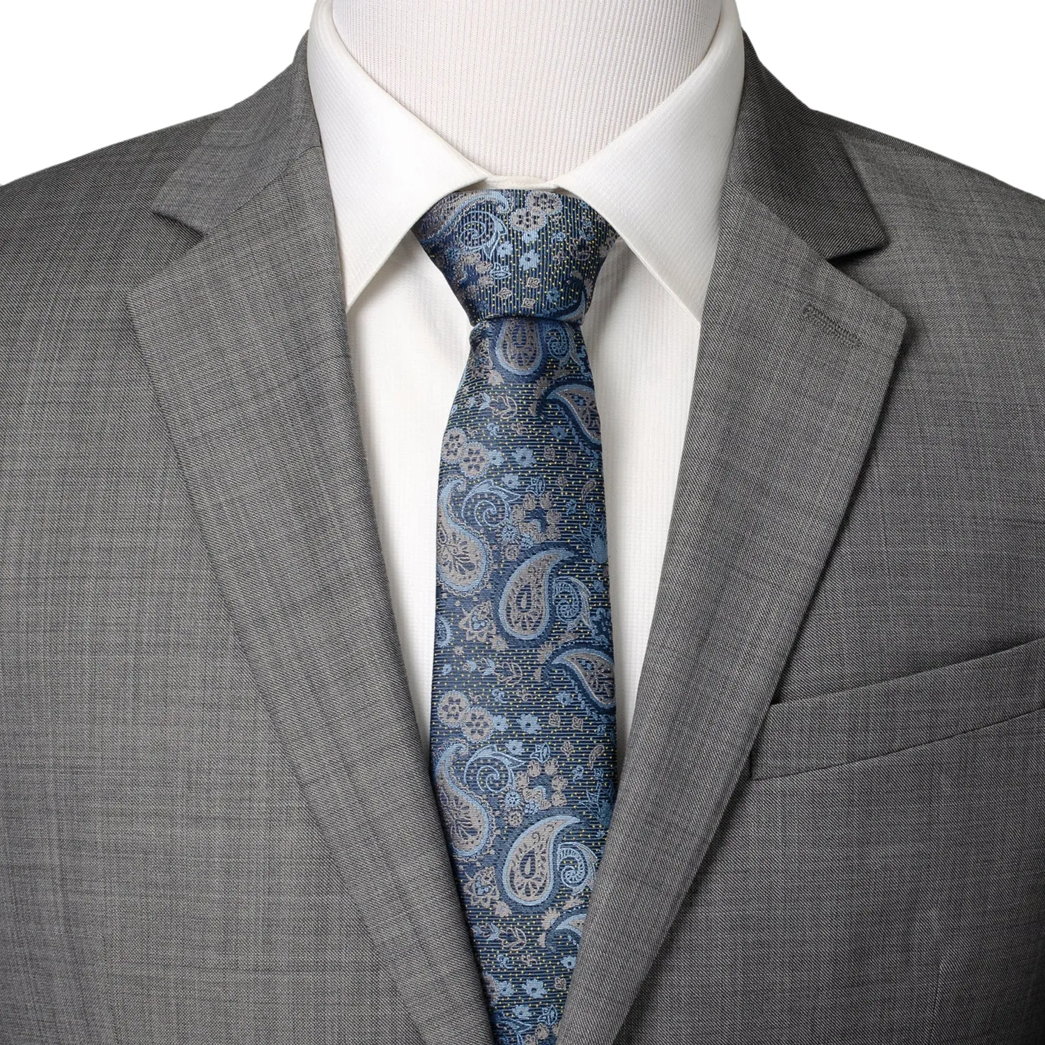 Blue & Gray Paisley Men's Tie