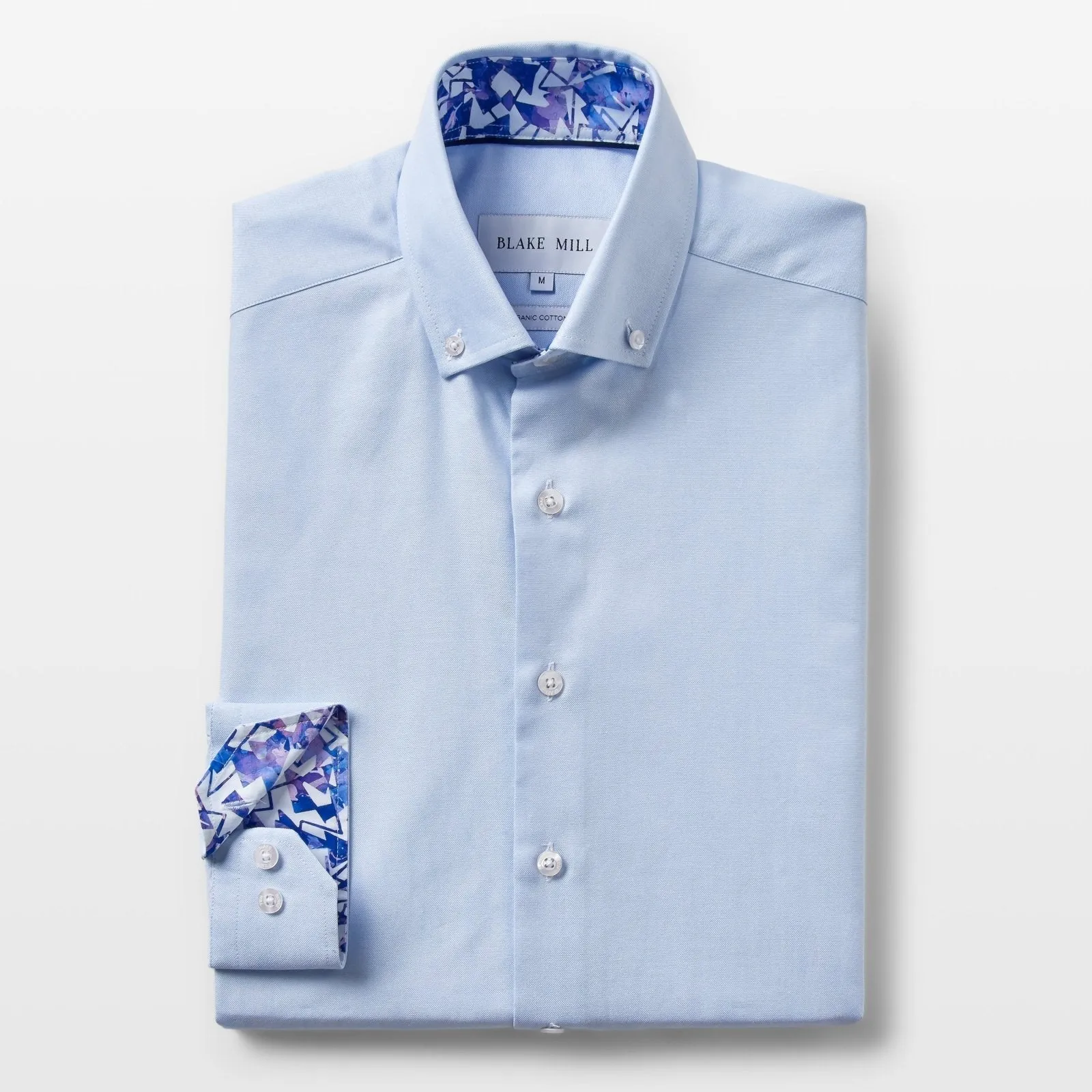 Blue Oxford with Shattered Shards Accents Button-Down Shirt