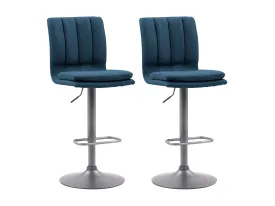 Blue Swivel Bar Stools, Set of 2