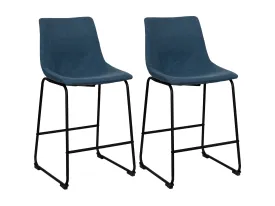 Blue Upholstered Bar Stools