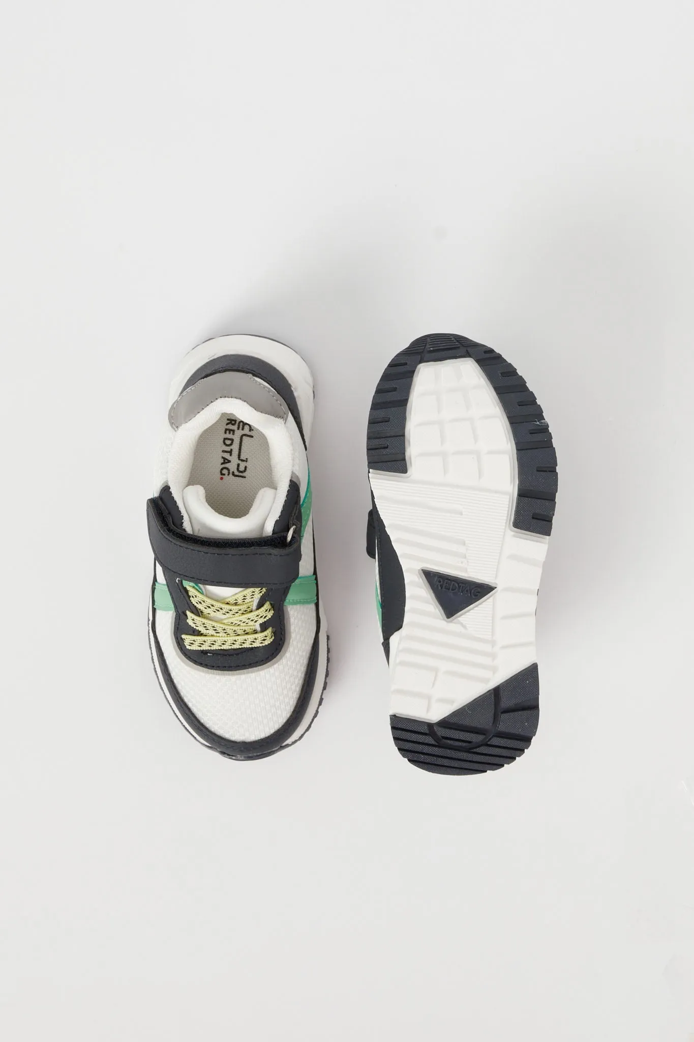 Boys White Colour Block Sneaker