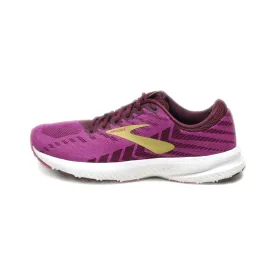 Brooks Launch 6 Sport Shoes Leather Purple Colour For Women