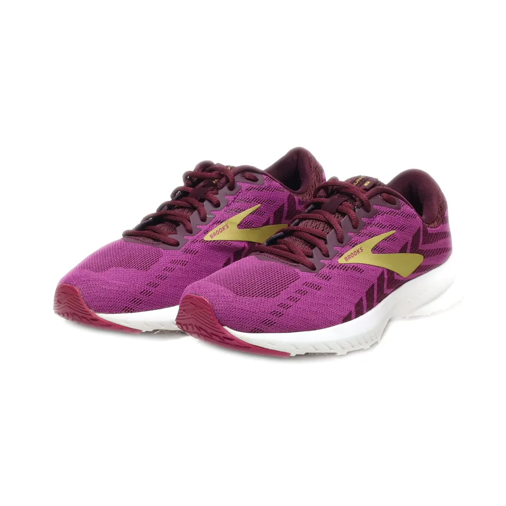 Brooks Launch 6 Sport Shoes Leather Purple Colour For Women