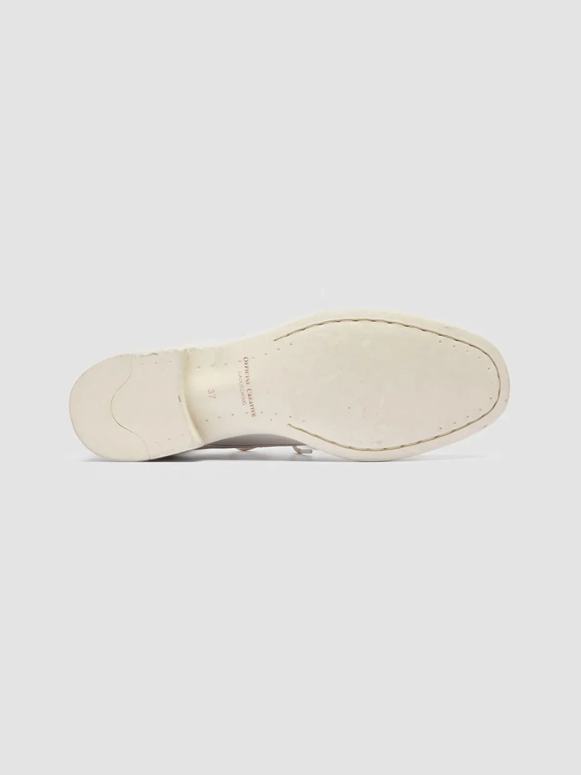 CALIXTE 064 - White Leather Derby Shoes