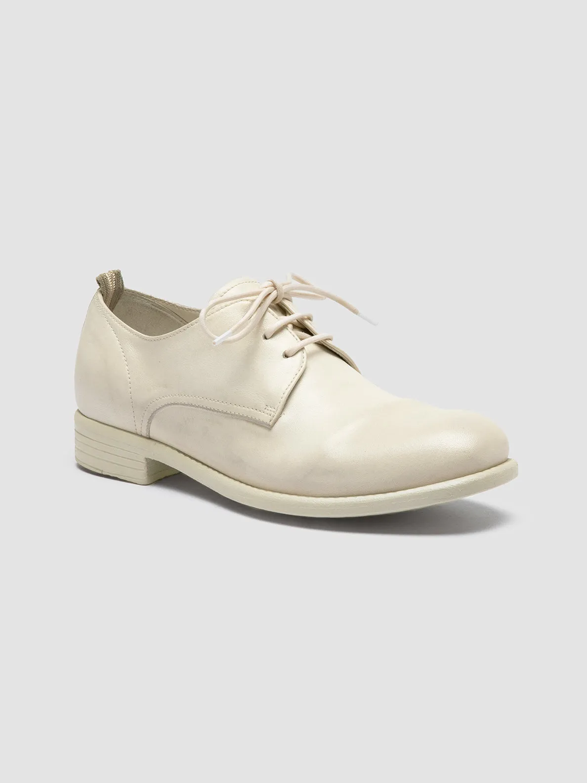 CALIXTE 064 - White Leather Derby Shoes