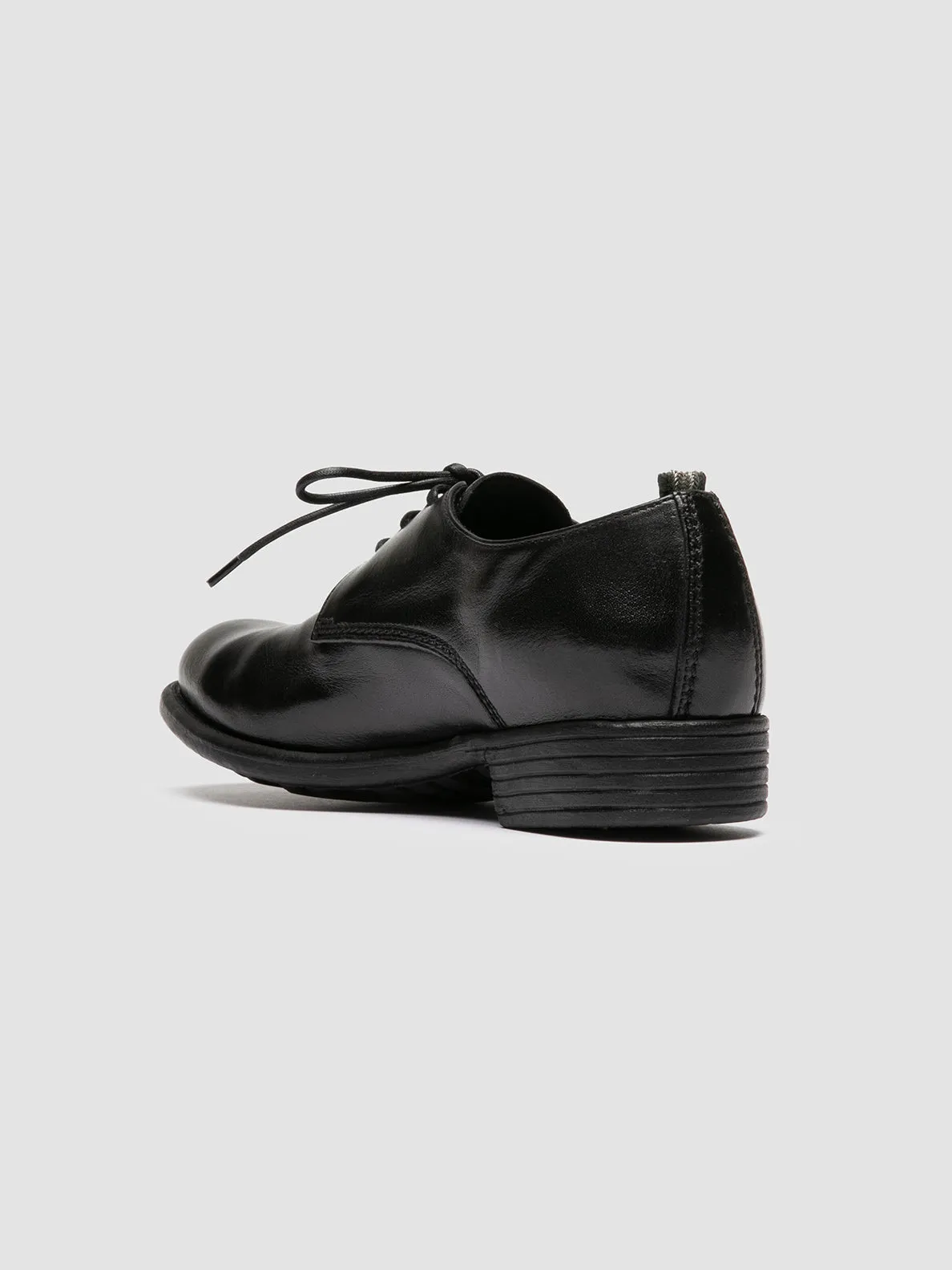 CALIXTE 068 - Black Leather Derby Shoes