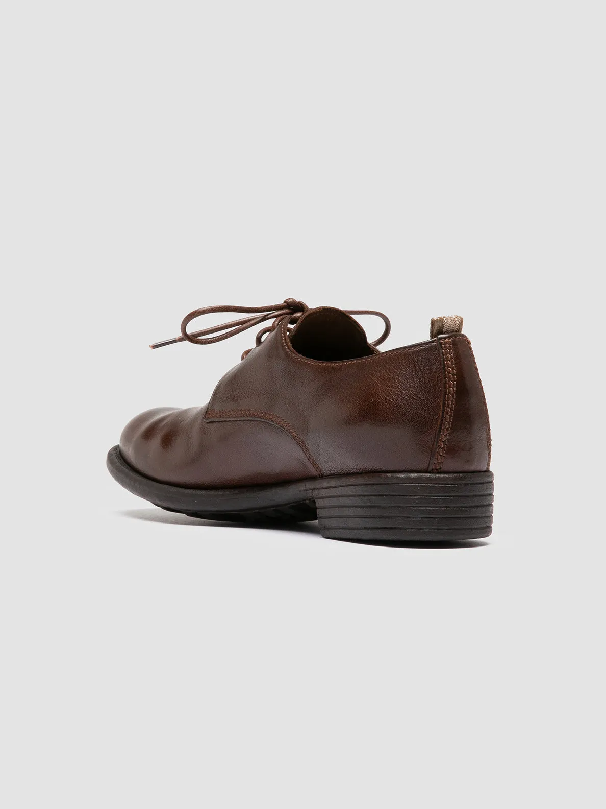 CALIXTE 068 - Brown Leather Derby Shoes