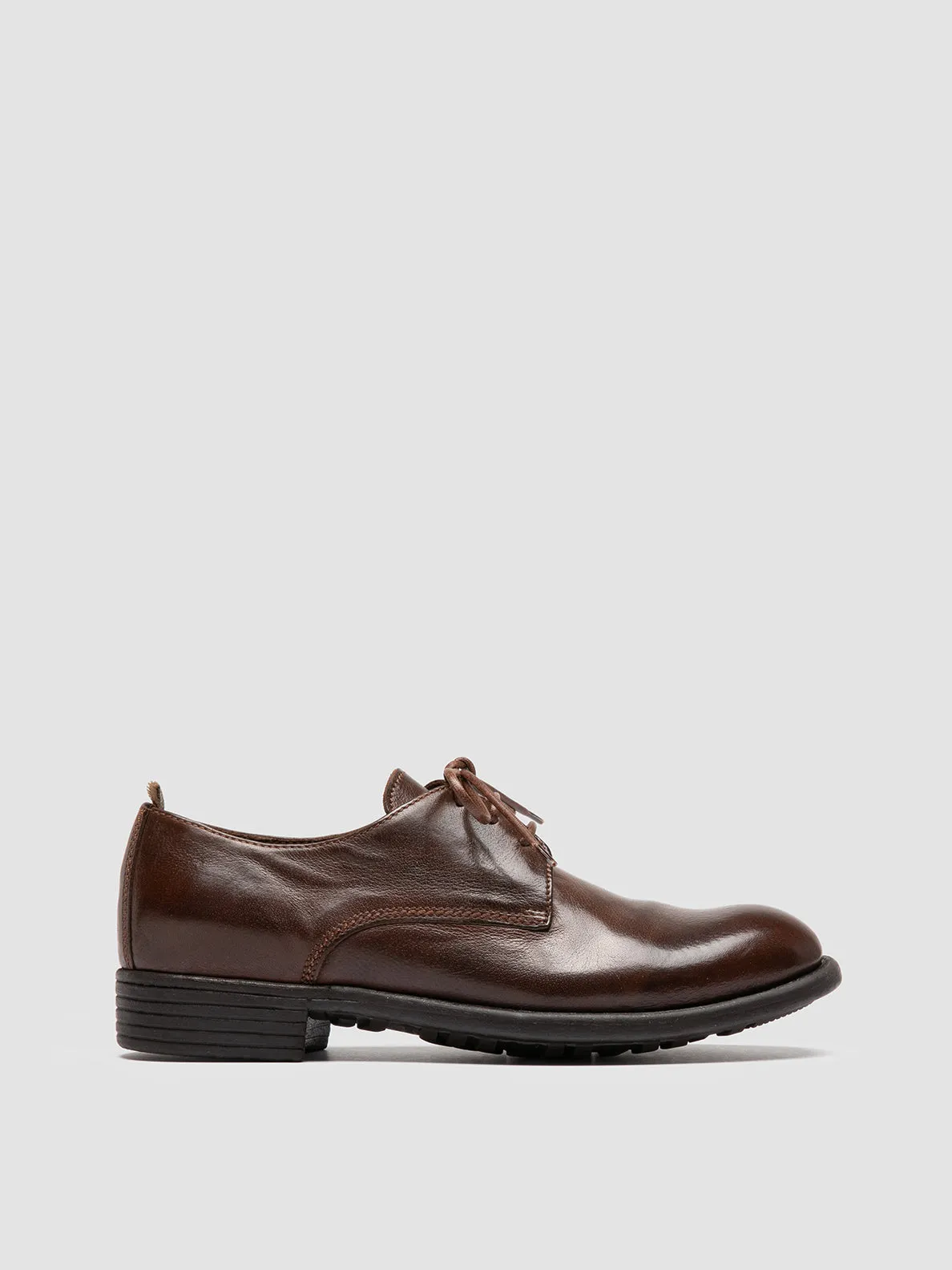 CALIXTE 068 - Brown Leather Derby Shoes