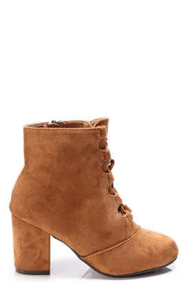 Camel Lace Up Boots