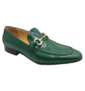 carrucci Green patent leather mens shoes slip-on dress Shoes Gold Buckle