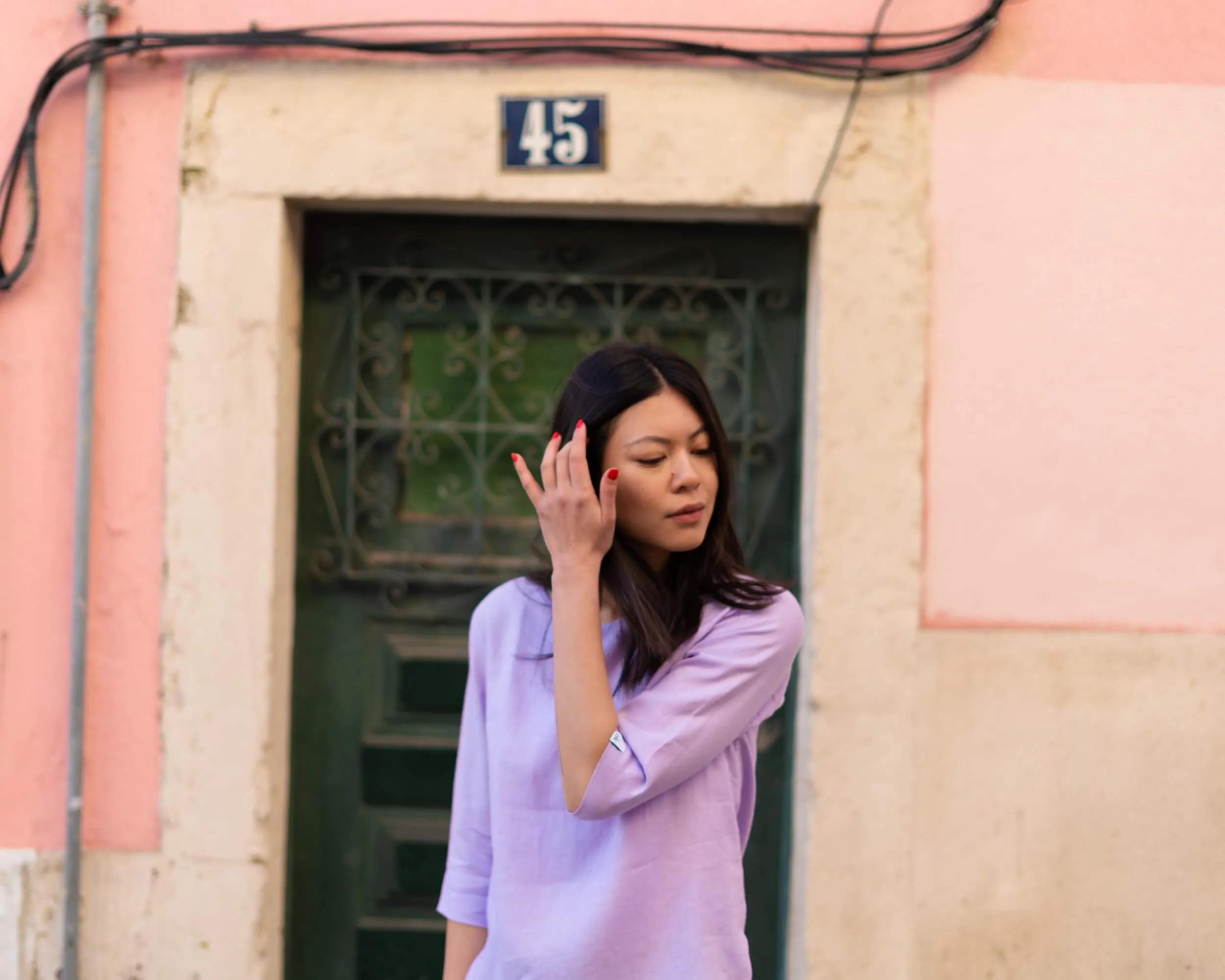 Classic Linen Blouse Lupine Purple