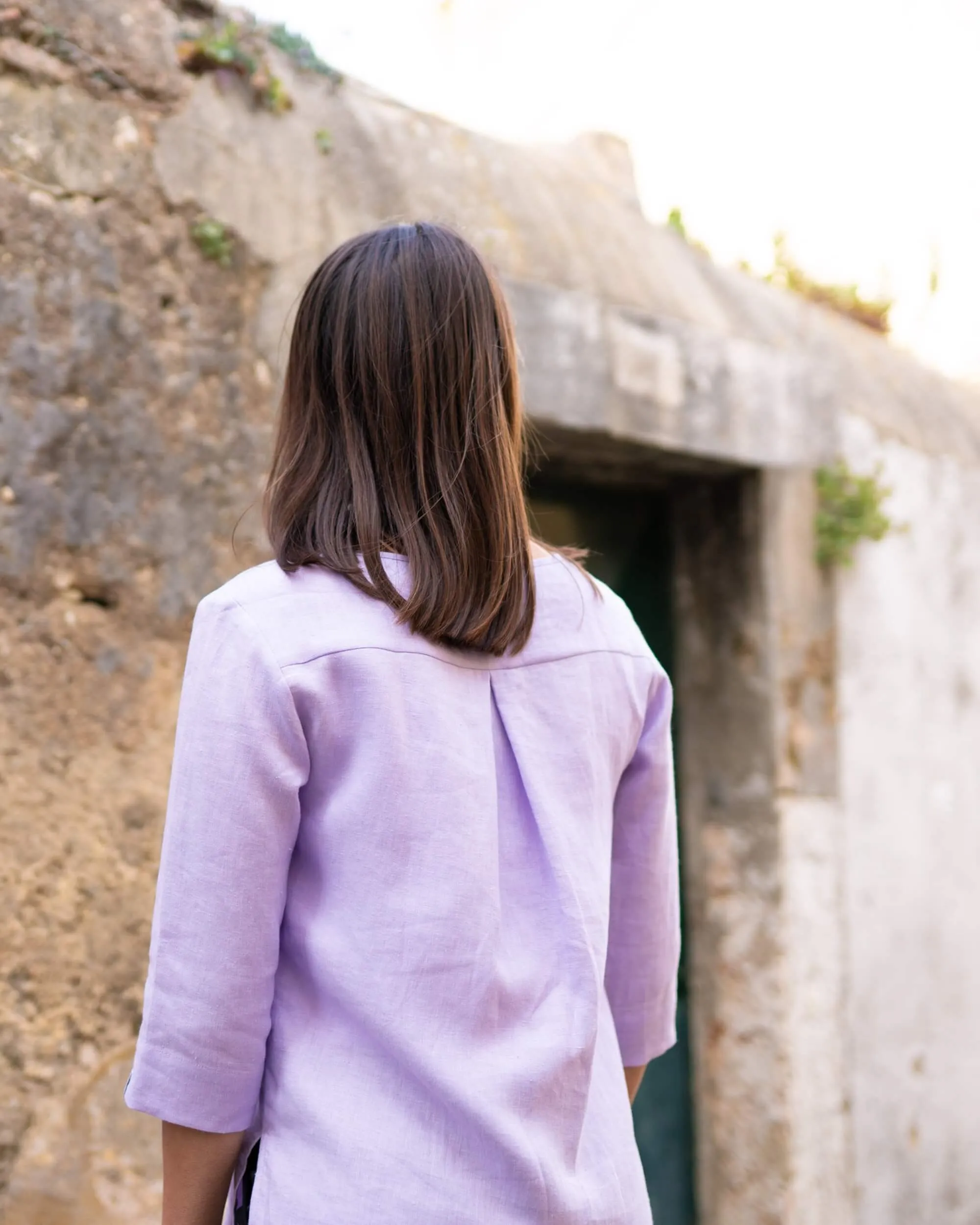 Classic Linen Blouse Lupine Purple