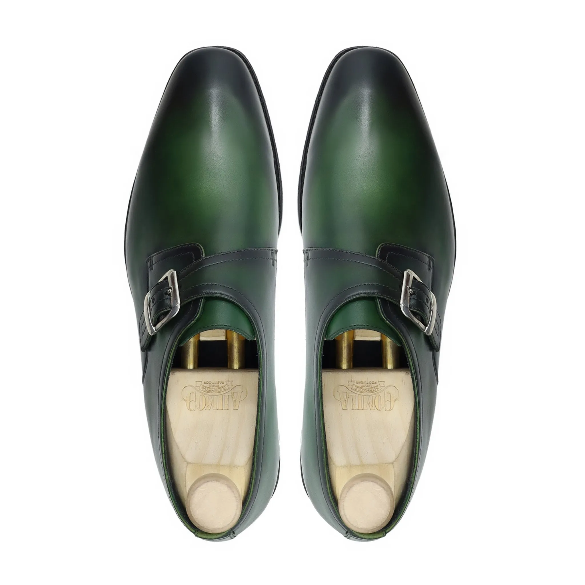 Coleus - Men's Burnished Green Calf Leather Single Monkstrap