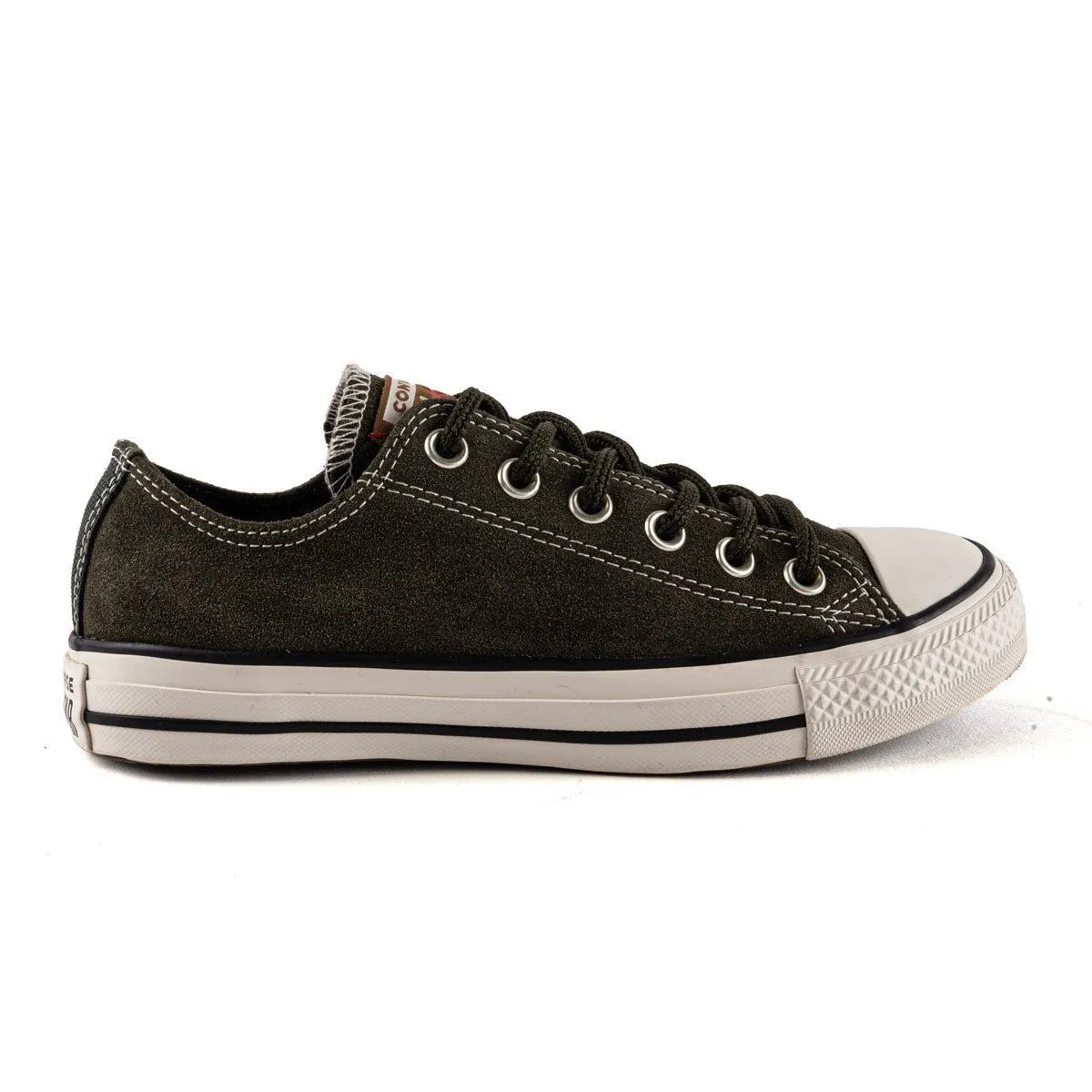 Converse Ox Base Camp Low-Top Sneakers Suede Green Colour For Women