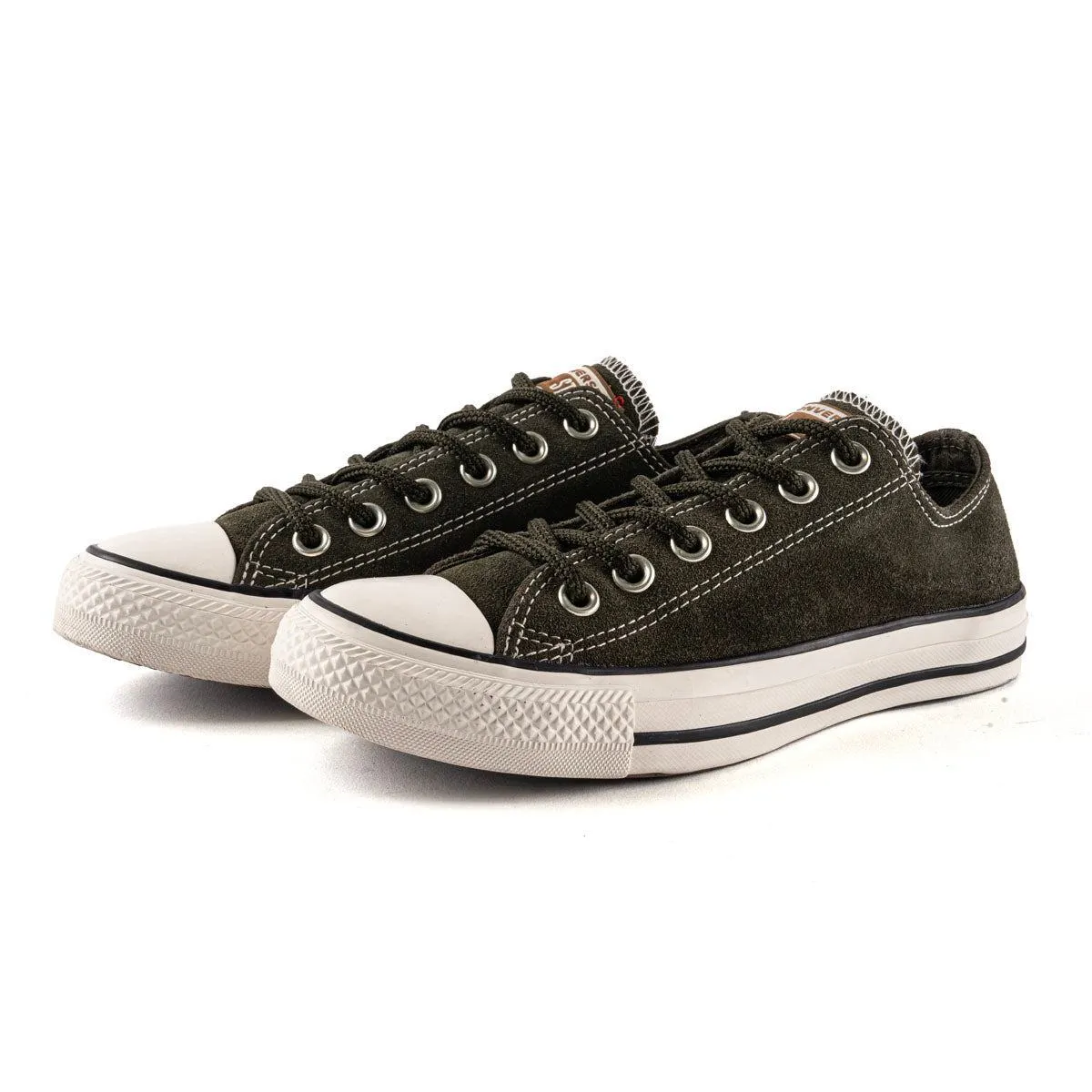 Converse Ox Base Camp Low-Top Sneakers Suede Green Colour For Women