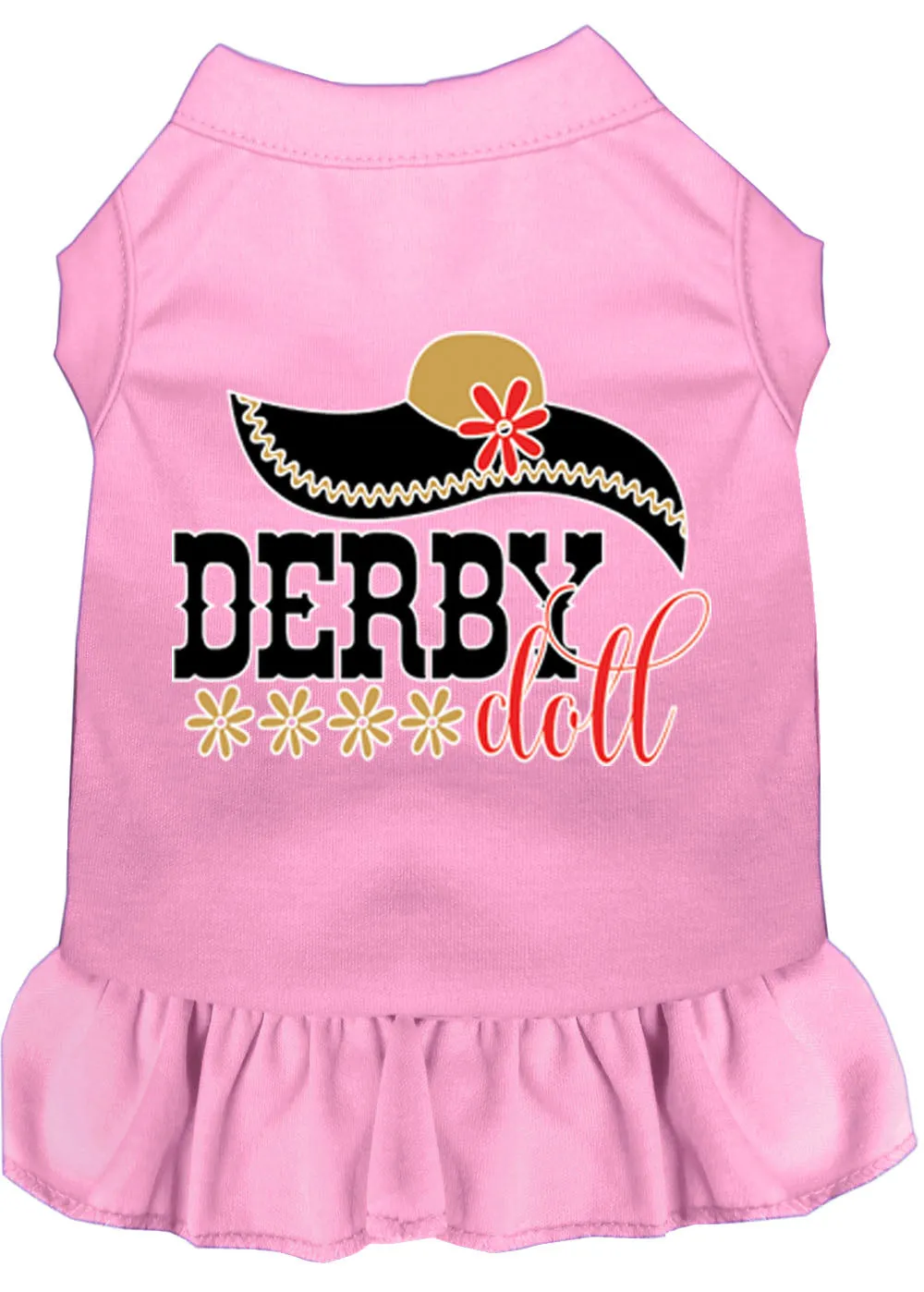 Derby Doll Screen Print Dog Dress Light Pink Xxxl (20)