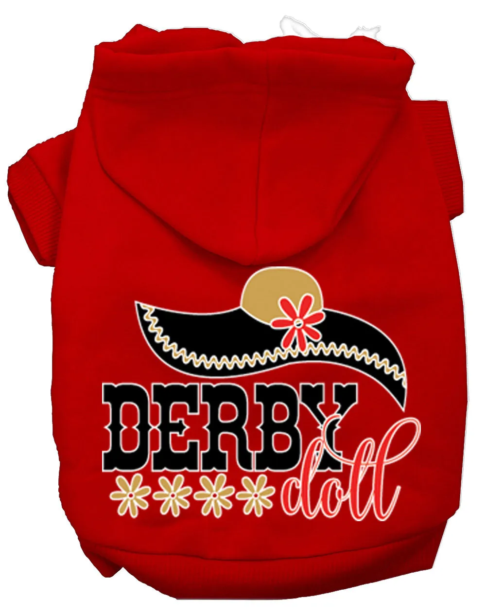 Derby Doll Screen Print Dog Hoodie Red M