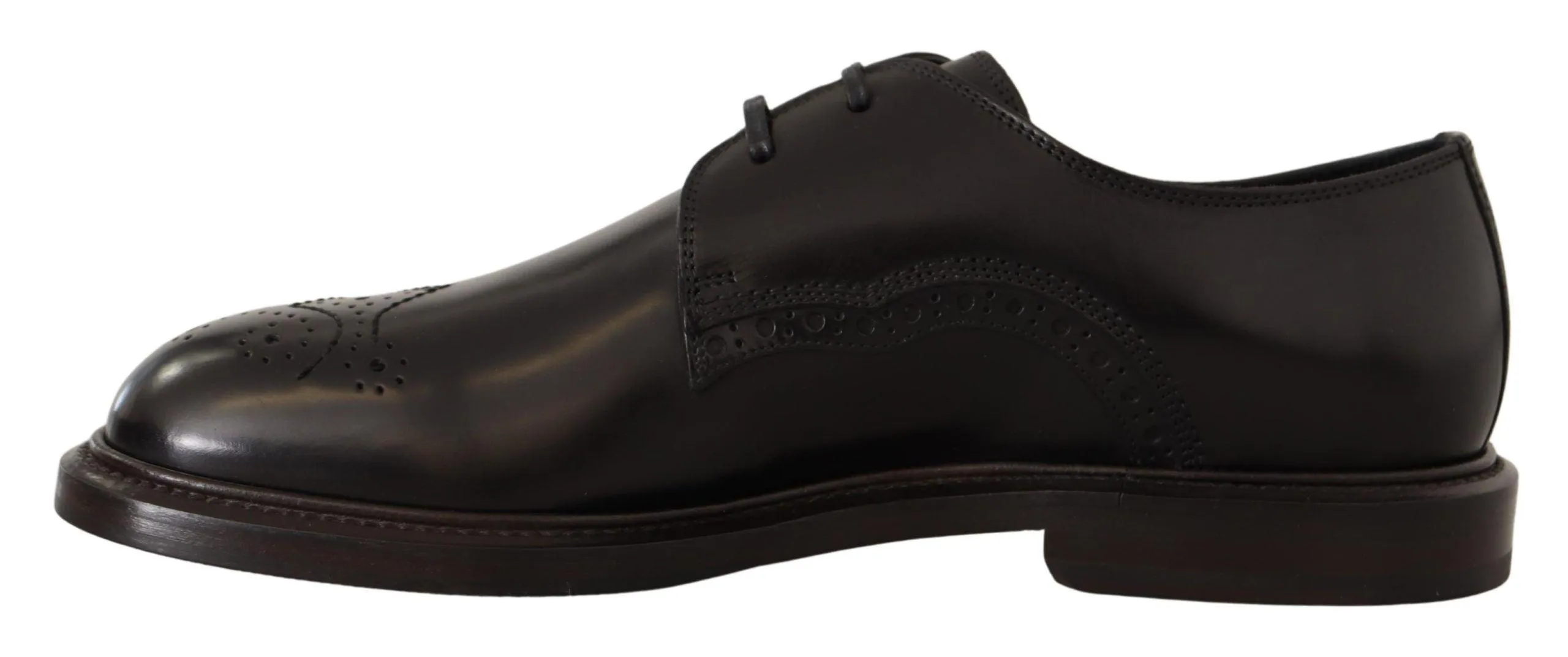 Dolce & Gabbana Black Leather Dress Formal Derby Shoes