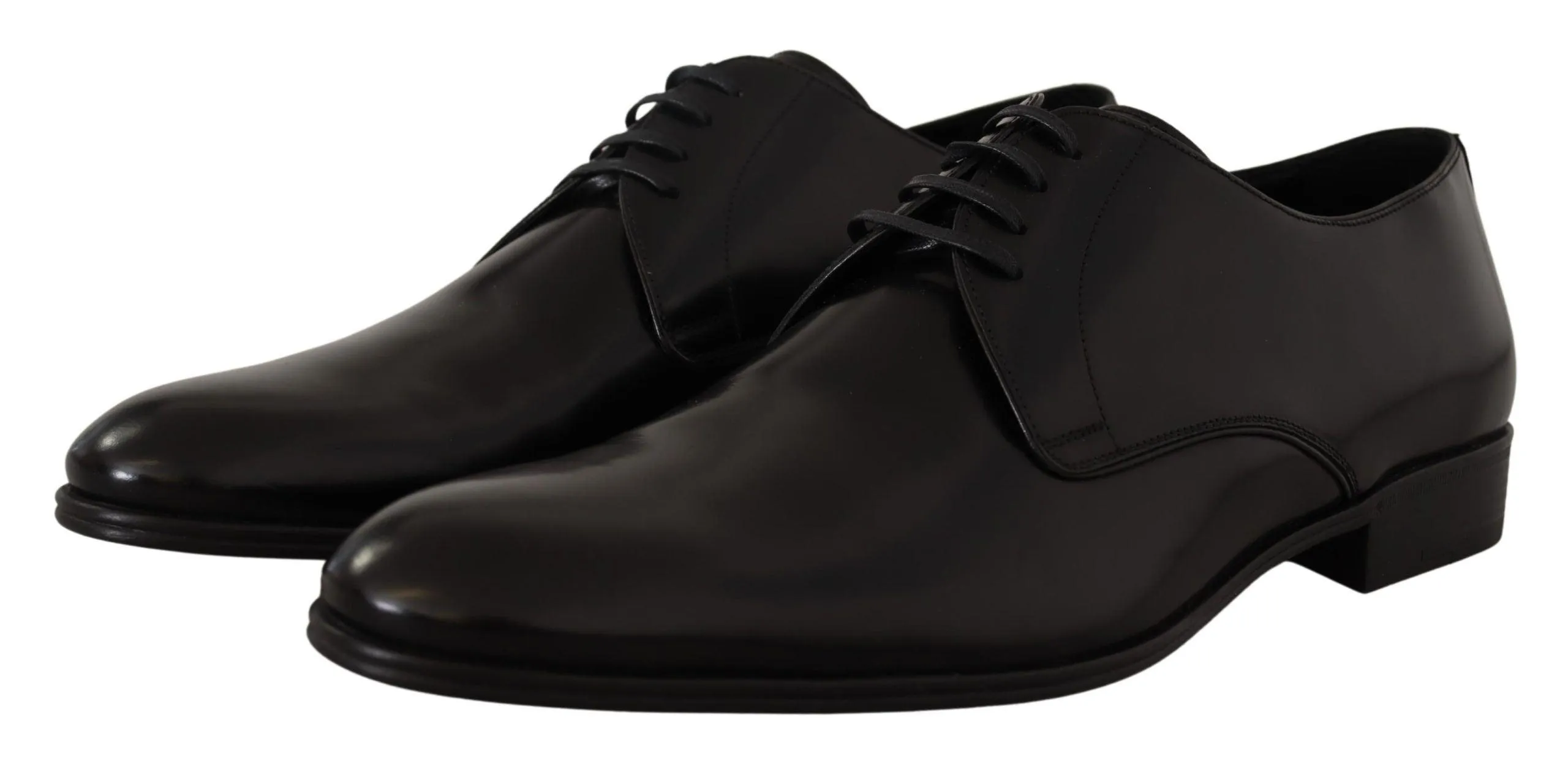 Dolce & Gabbana Black Leather Lace Up Formal Derby Shoes