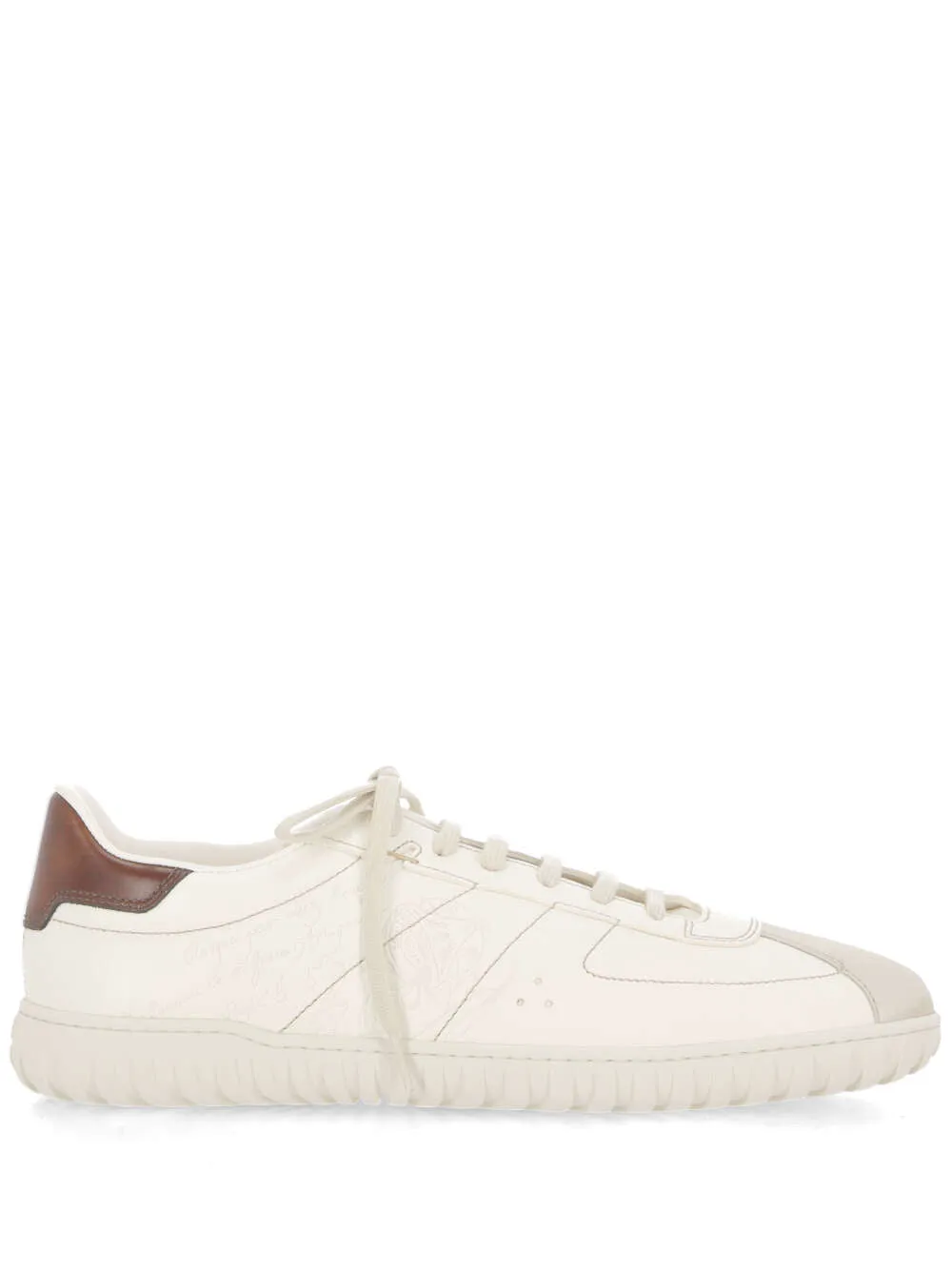 Elegant White Calf Leather Sneakers