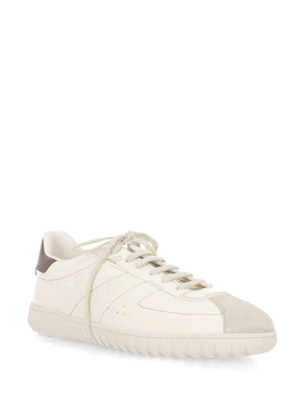 Elegant White Calf Leather Sneakers