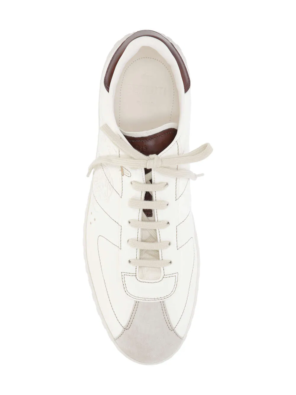 Elegant White Calf Leather Sneakers