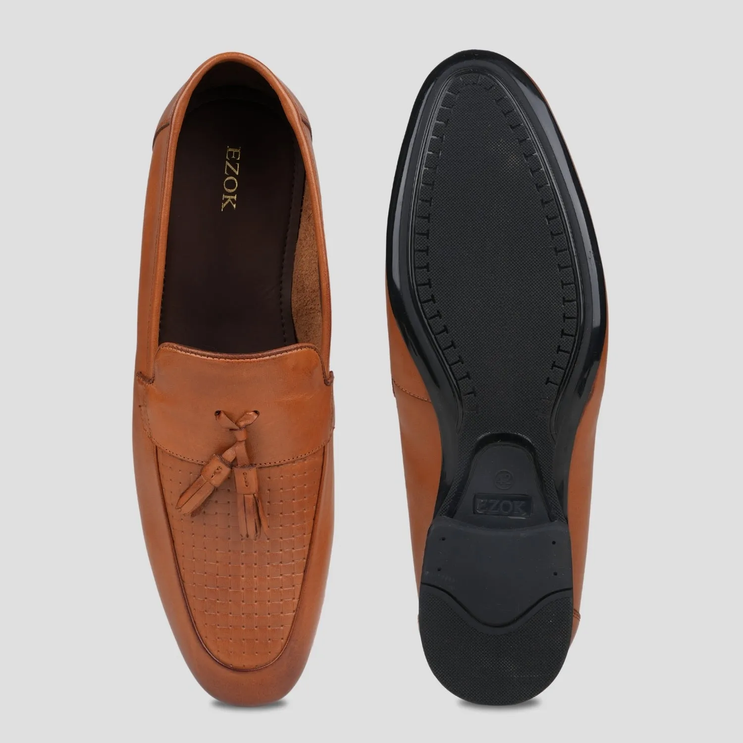 Ezok Leather Brown formal Shoes For Men