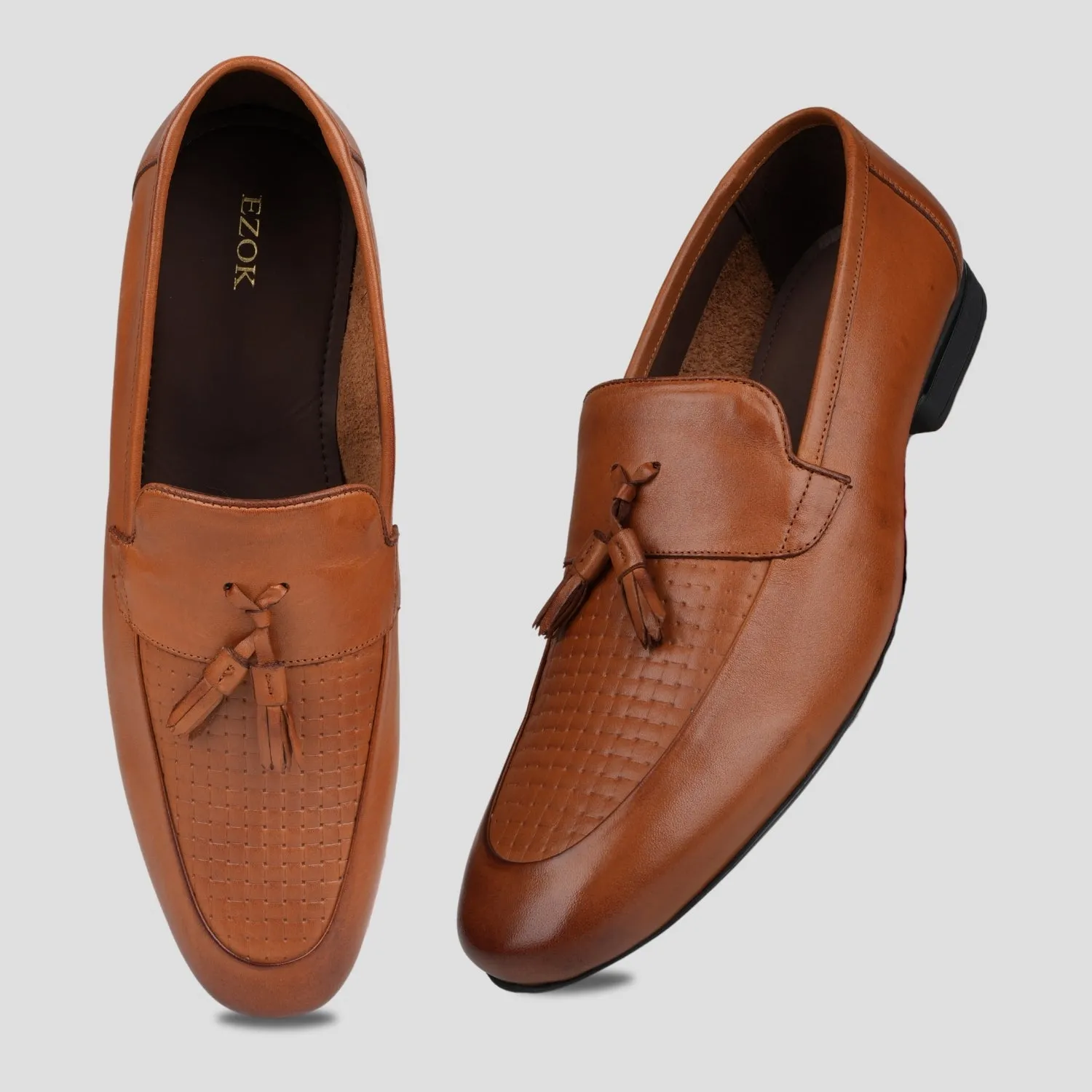 Ezok Leather Brown formal Shoes For Men