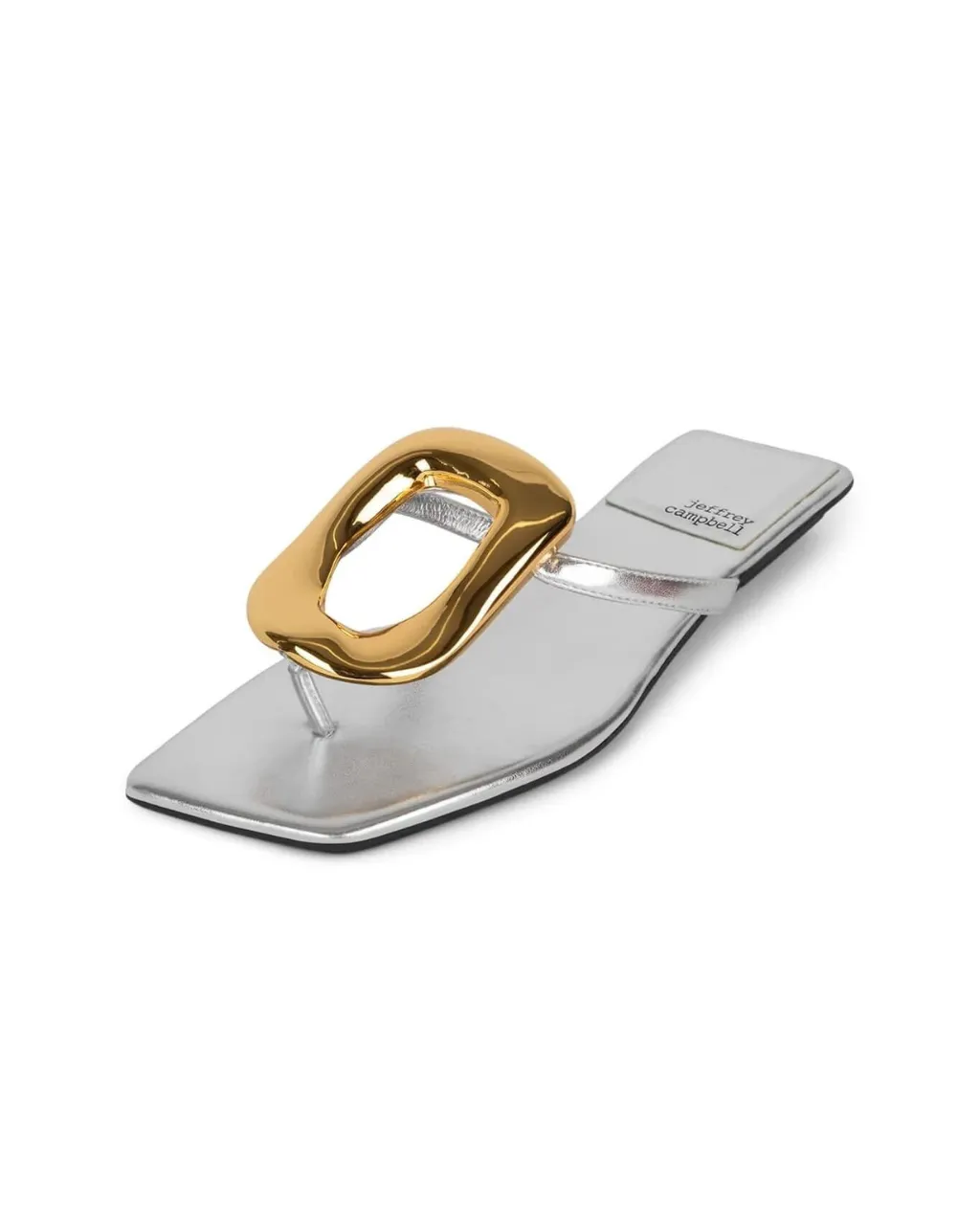 Flat Ornament Thong Sandal Silver Gold