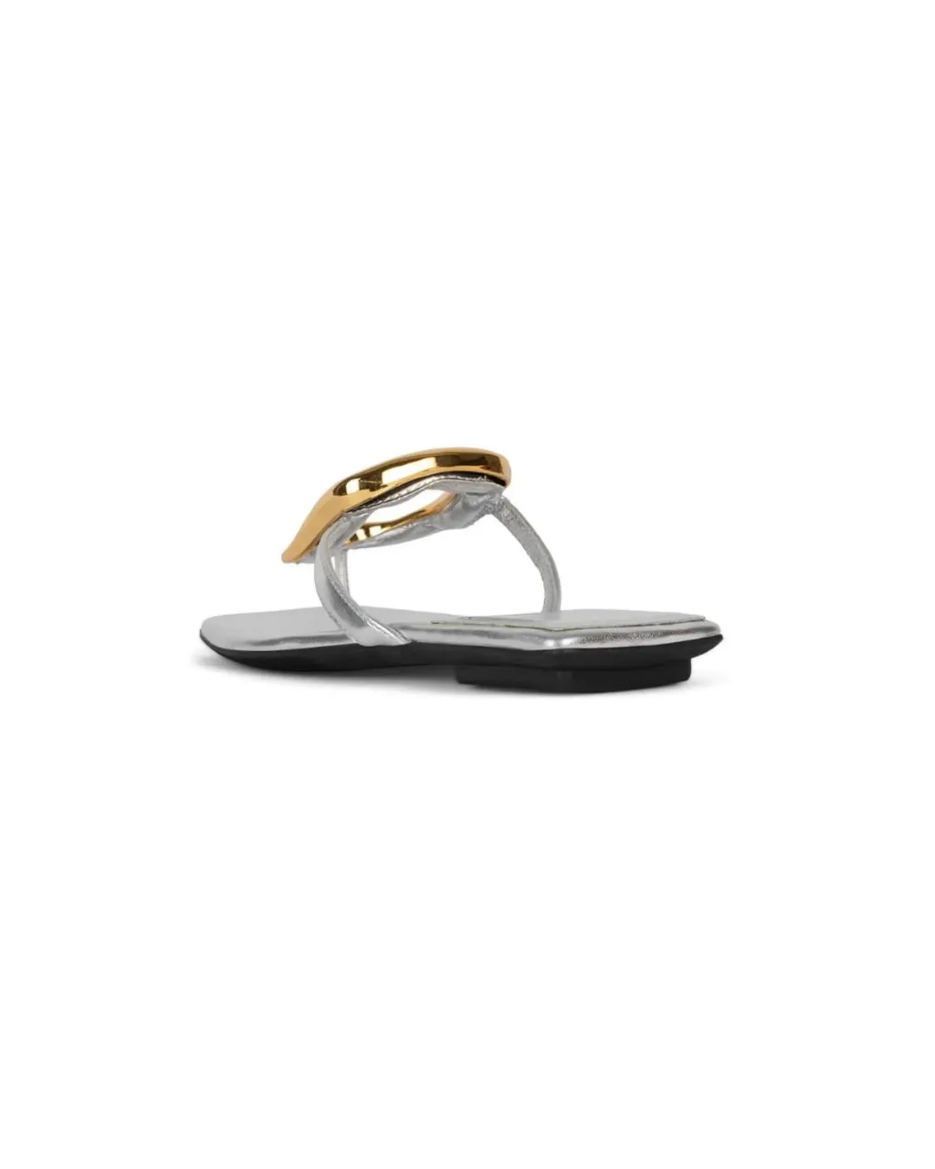 Flat Ornament Thong Sandal Silver Gold