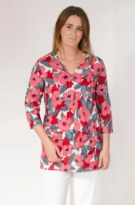 Floral Bloom Pink Tunic Top