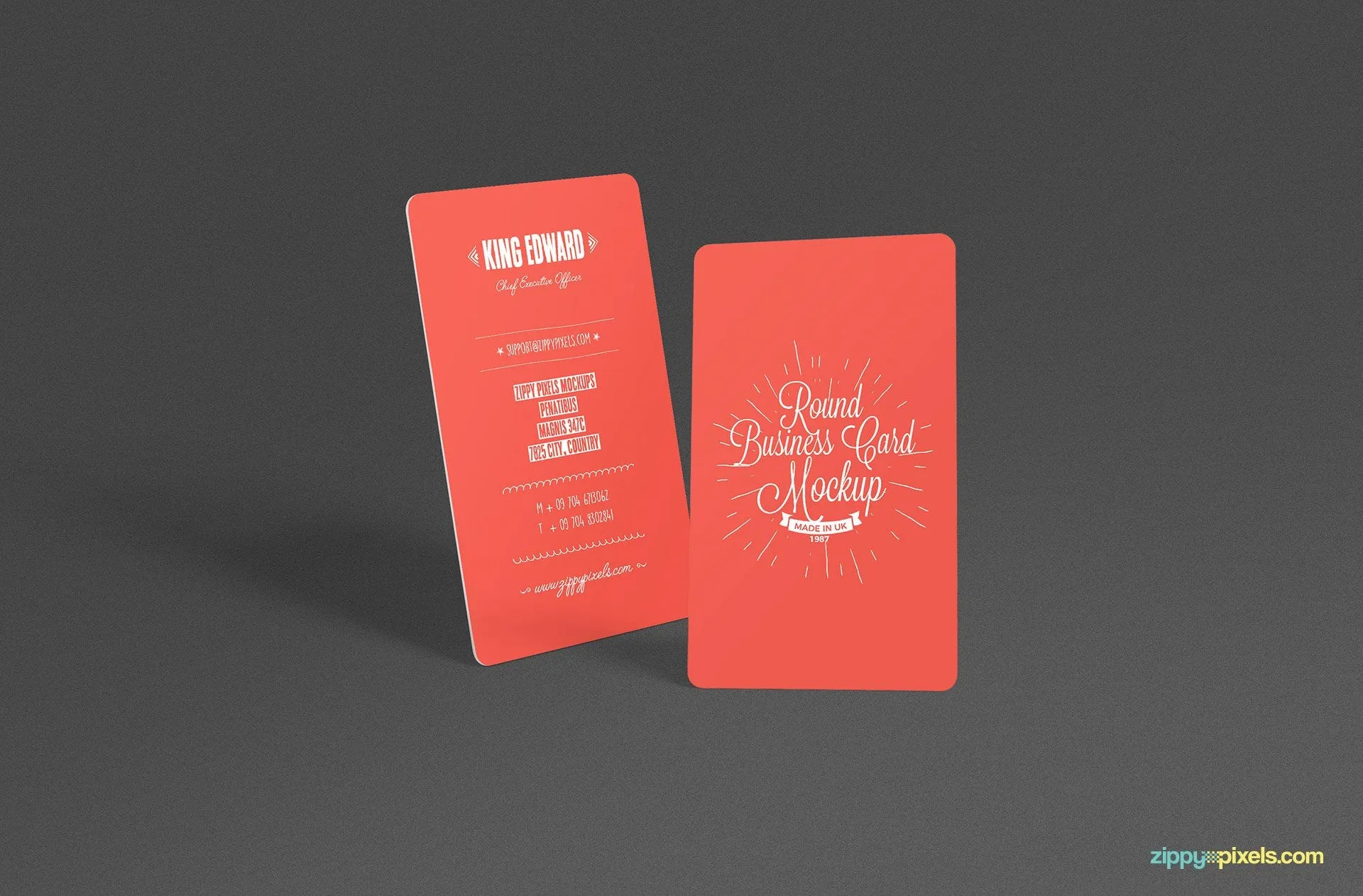 Free Stylish Round Business Card Mockup PSD