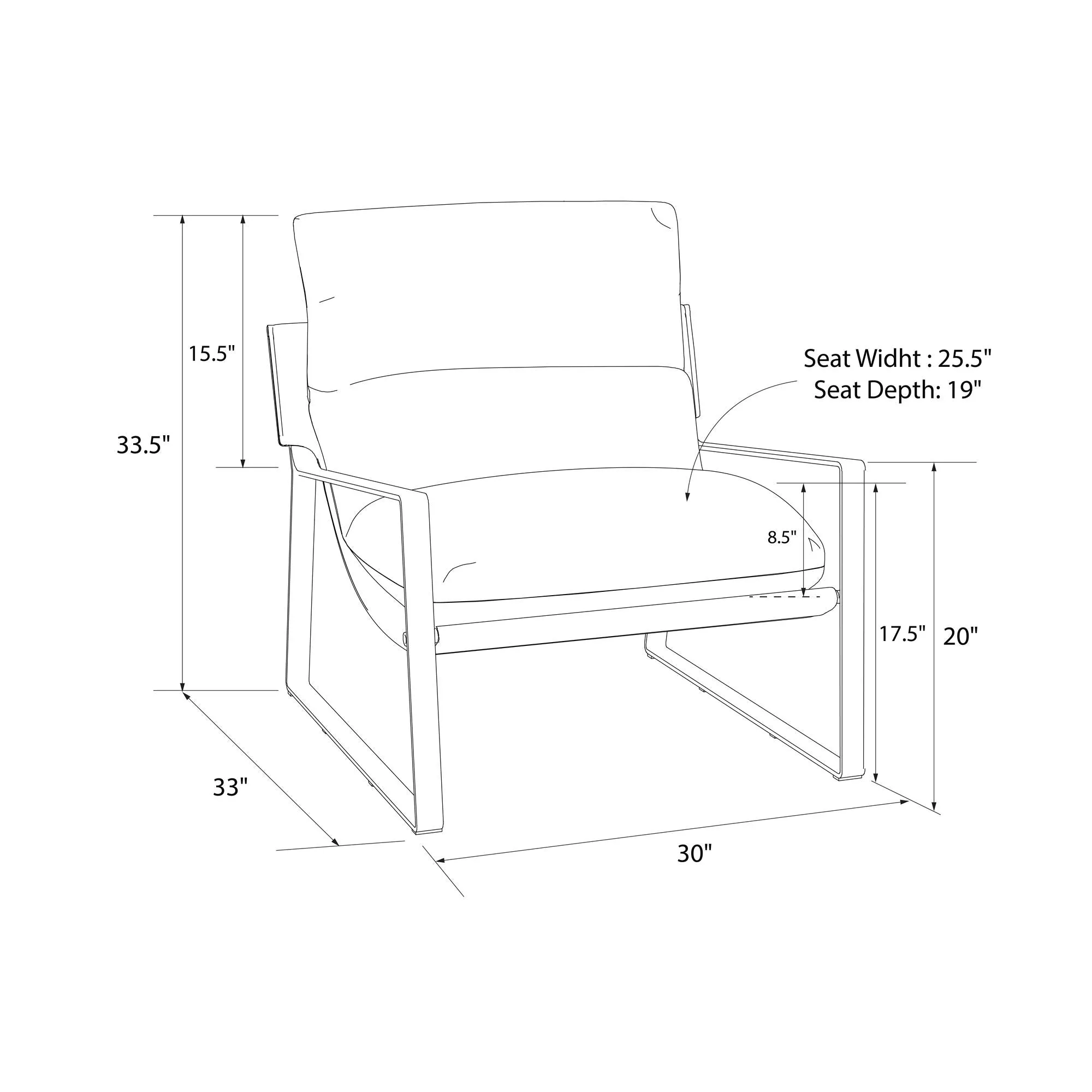 Gatsby Upholstered Sling Accent Chair