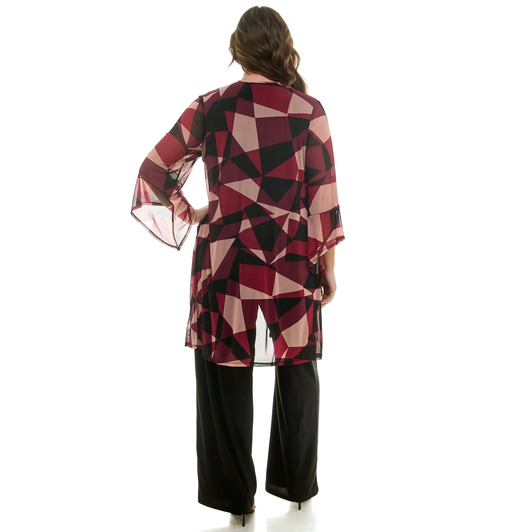 Geometric Berry Pantset with Necklace - Plus